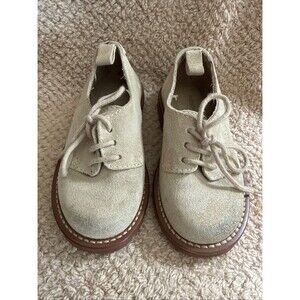 Baby GAP Cream Oxford shoes lace up buck style shoes Leather Suede Size 7 Brazil